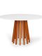 Mesa Talia Pé Amadeirado Tampo 120cm Branco