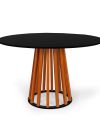 Mesa Talia Pé Amadeirado Tampo 120cm Preto