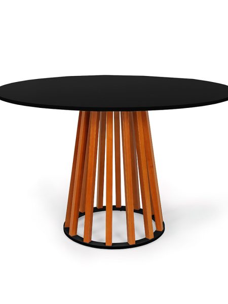 Mesa Talia Pé Amadeirado Tampo 120cm Preto