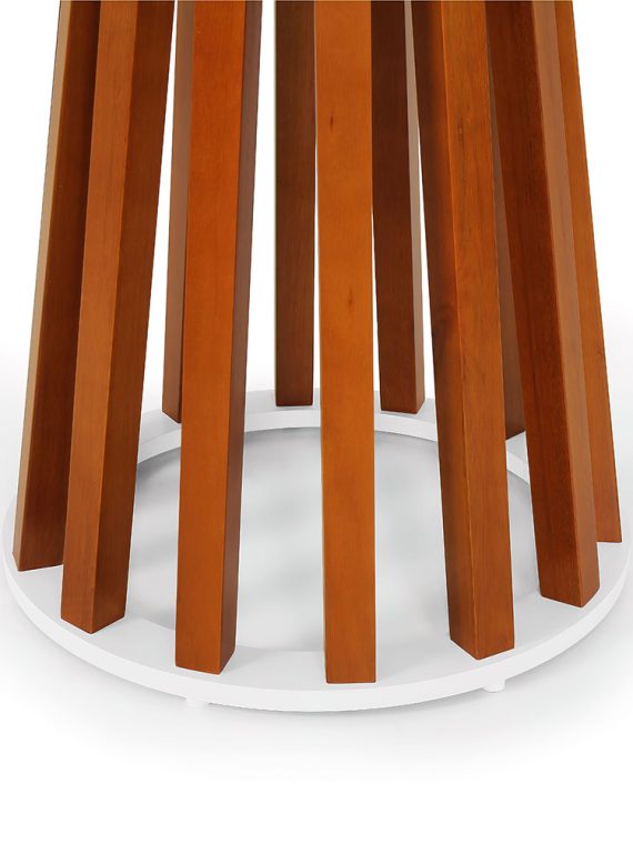 Mesa Talia Pé Amadeirado Tampo 120cm Branco