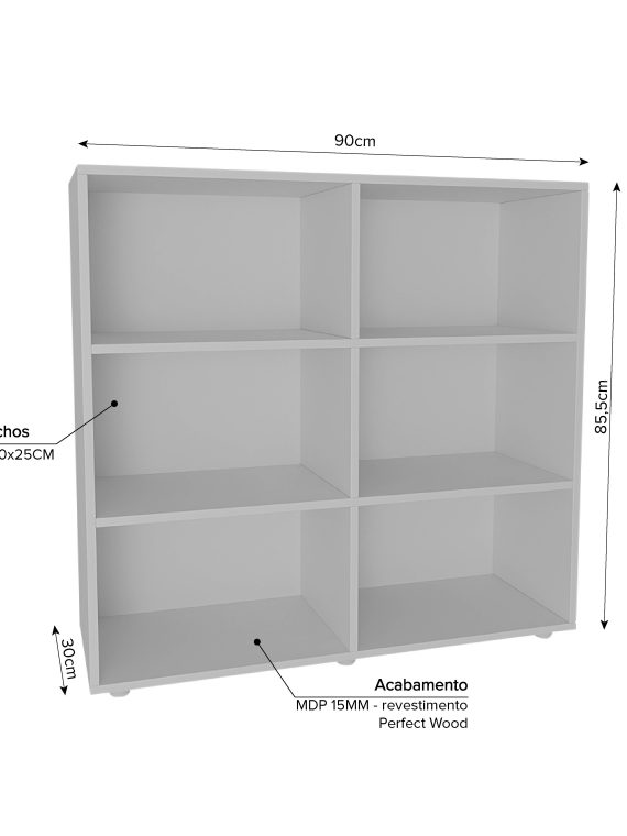 Estante Trevelin - c/ 06 Nichos Branco
