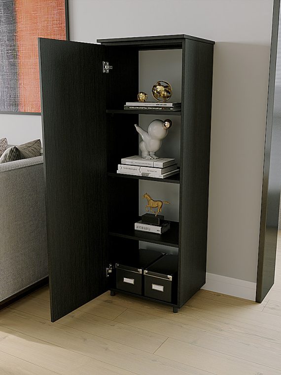 Armário Multiuso Zafira c/ 04 Prateleiras Preto