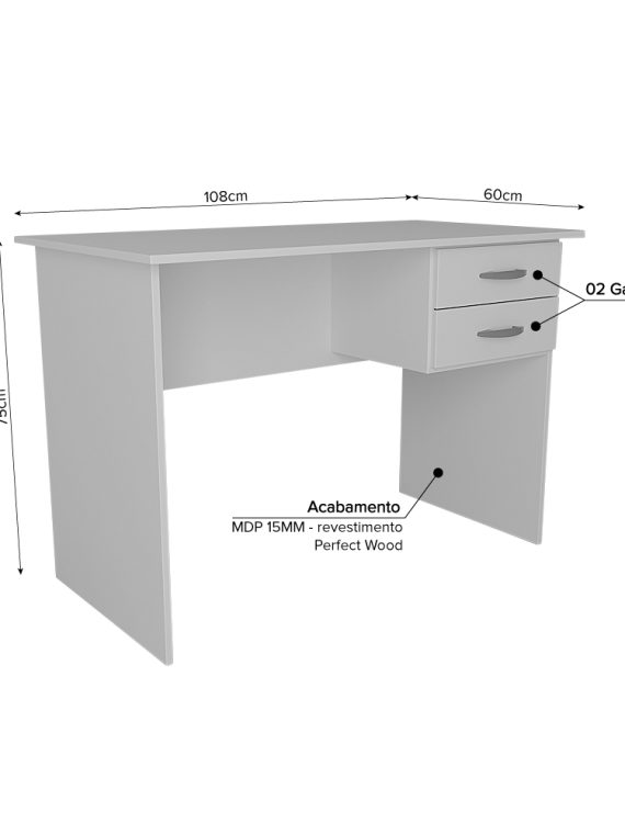 Escrivaninha Bangalore - 02 Gavetas Montana