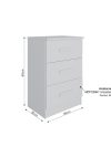 Mesa de Cabeceira Riade - 03 Gavetas Branco