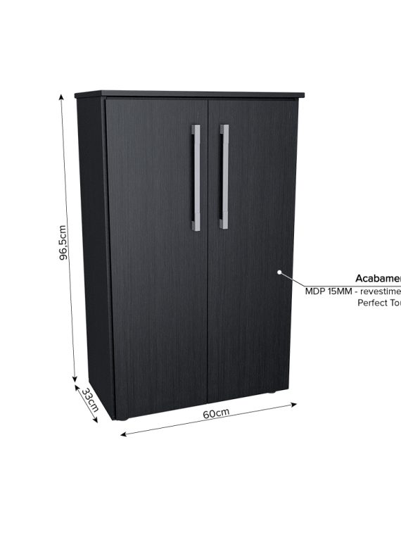 Armário Multiuso Tequila c/ 03 Prateleiras Preto