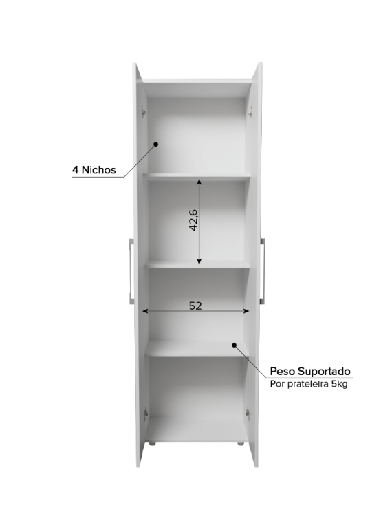Multiuso Estilo c/ 04 Prateleiras Branco