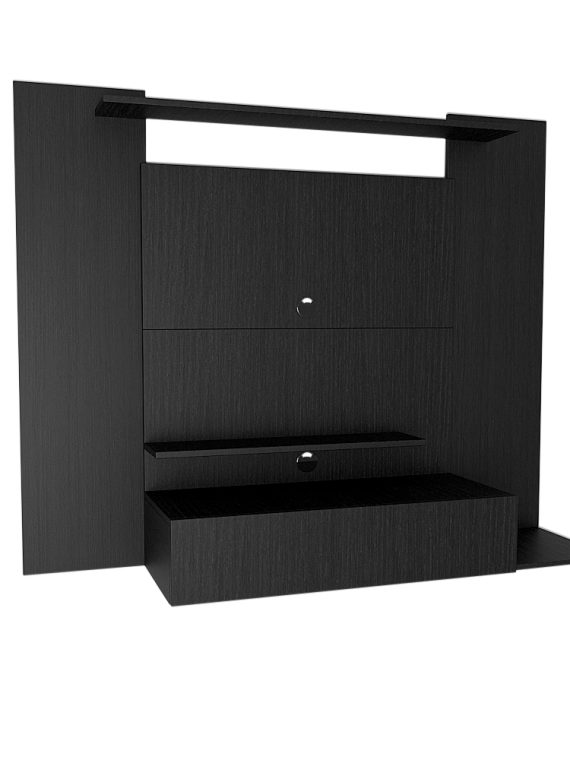 Painel Tv Santiago até 50" - c/ 01 Gaveta e 03 Prateleiras Preto