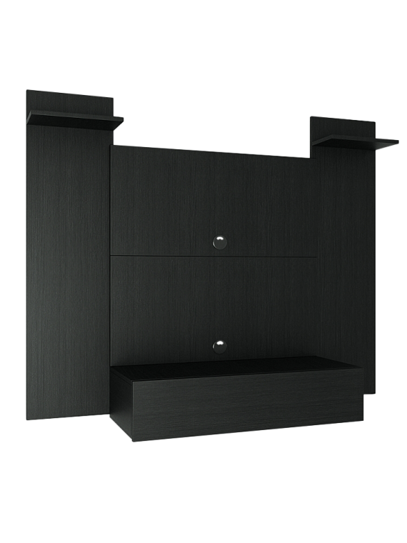 Painel Tv Esperanza até 50" - c/ 03 Prateleiras e 01 Porta Basculante Preto