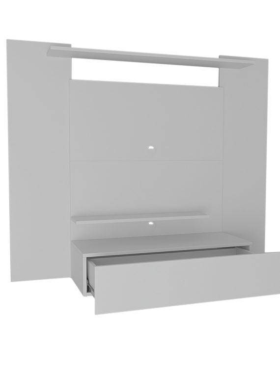 Painel Tv Santiago até 50" - c/ 01 Gaveta e 03 Prateleiras Branco