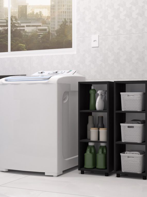 Estante Organizadora Madryn- c/ 03 Nichos Preto