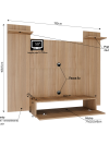 Painel Tv Esperanza até 50" - c/ 03 Prateleiras  e 01 Porta Basculante Montana