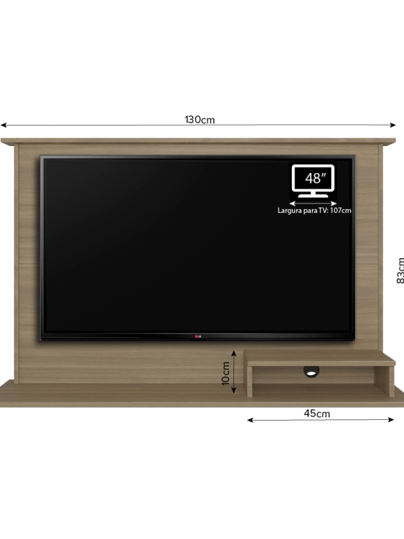 Painel Tv Serena até 48" - c/ 01 Nicho e 02 Prateleiras Montana