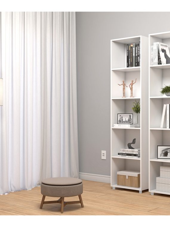 Estante Livreiro Pequim - 05 Nichos Branco