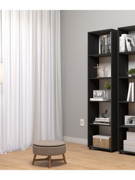 Estante Livreiro Pequim - 05 Nichos Preto