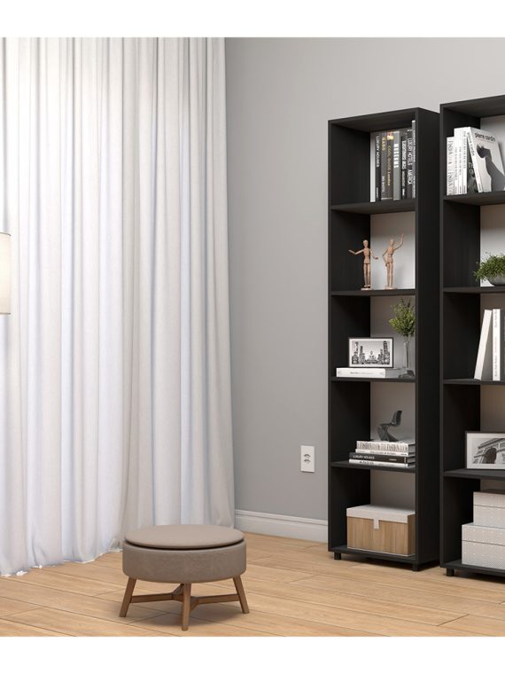 Estante Livreiro Pequim - 05 Nichos Preto