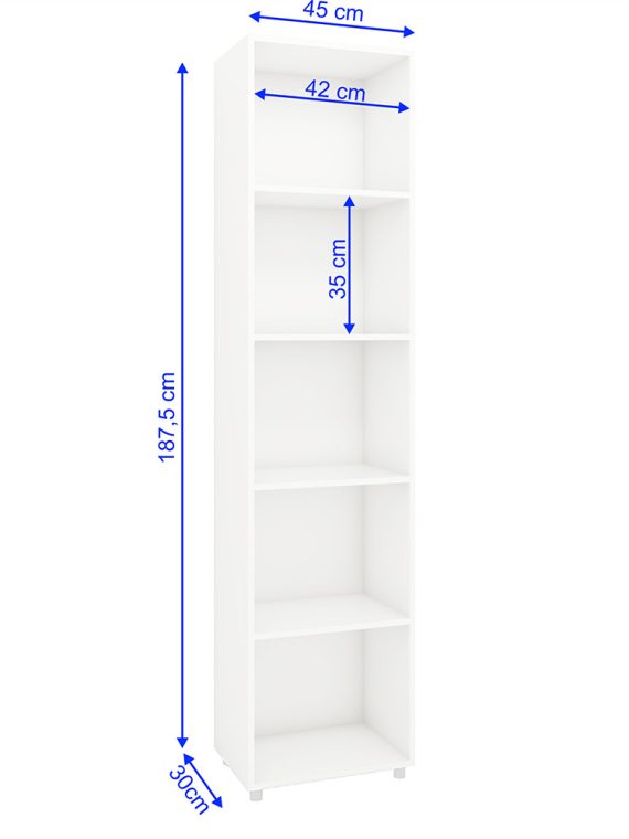 Estante Livreiro Pequim - 05 Nichos Branco