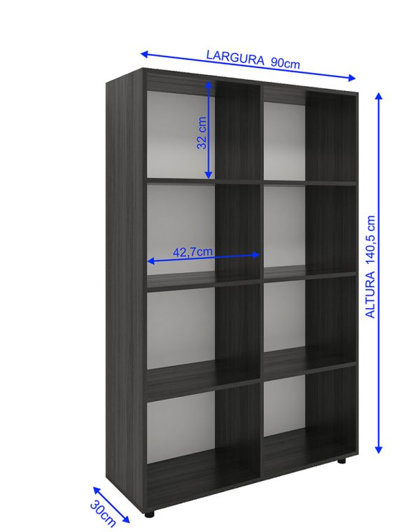 Estante Seul - c/8 Nichos Preto
