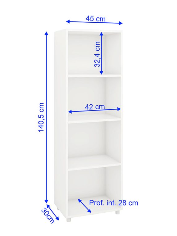 Estante Organizadora Zenica - c/ 04 Nichos Branco
