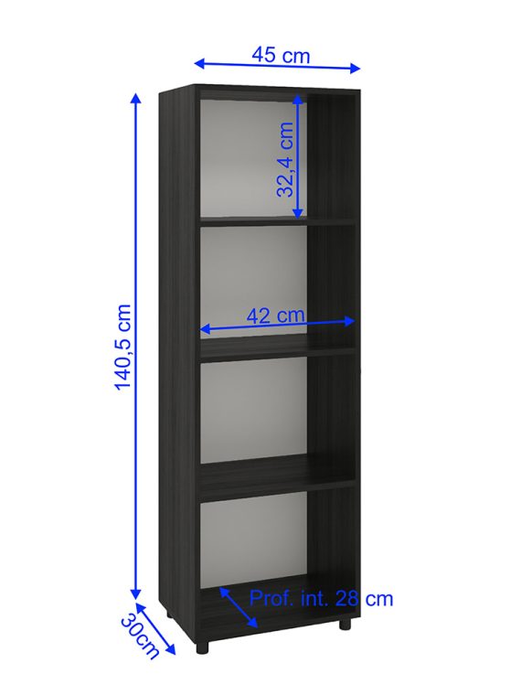 Estante Organizadora Zenica - c/ 04 Nichos Preto
