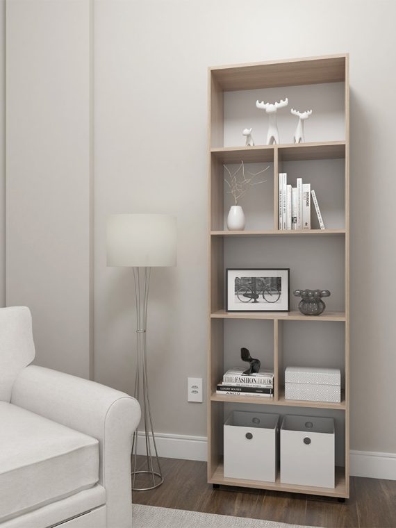 Estante Livreiro Mendoza - c/ 04 Nichos e 02 Prateleiras Montana