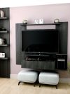 Painel Tv Santiago até 50" - c/ 01 Gaveta e 03 Prateleiras Preto