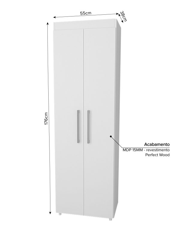 Armário Multiuso Para Lavanderia Eliza Branco