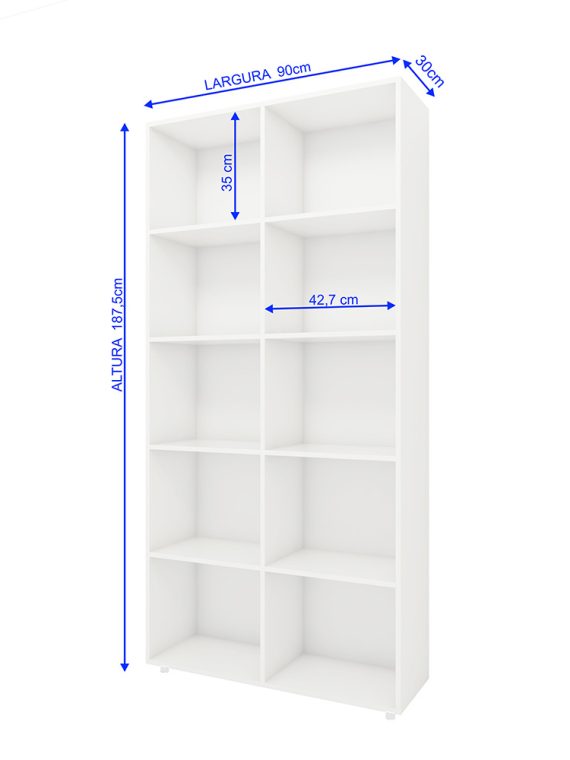 Estante Salta - c/ 10 Nichos Branco