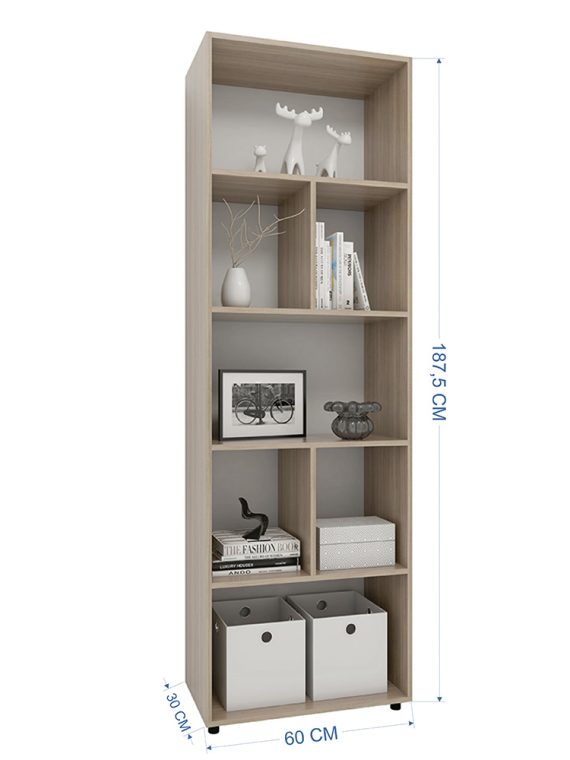 Estante Livreiro Mendoza - c/ 04 Nichos e 02 Prateleiras Montana