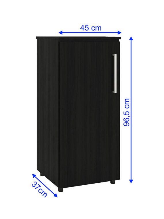 Armário Multiuso Chicago c/ 03 Prateleiras Preto