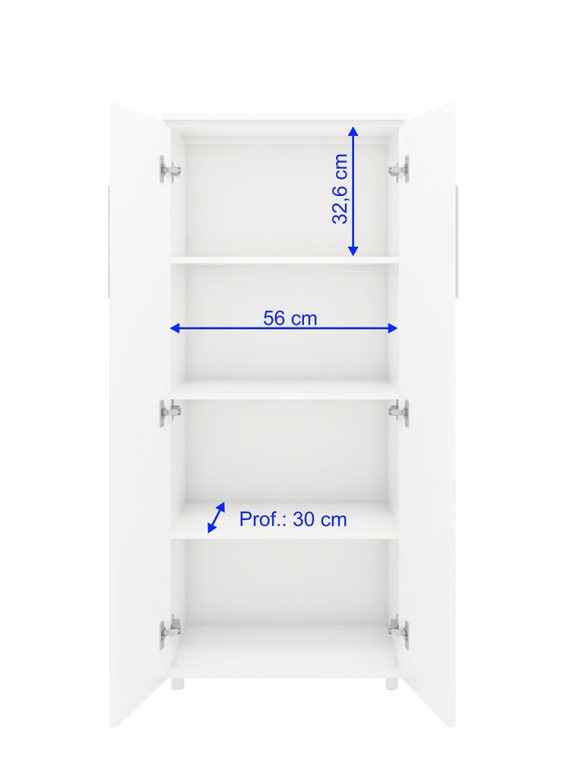 Armário Multiuso Daca c/ 04 Prateleiras Branco