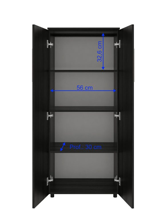 Armário Multiuso Daca c/ 04 Prateleiras Preto