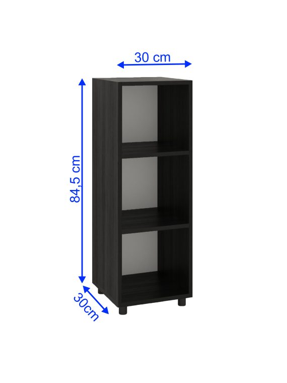 Estante Organizadora Madryn- c/ 03 Nichos Preto