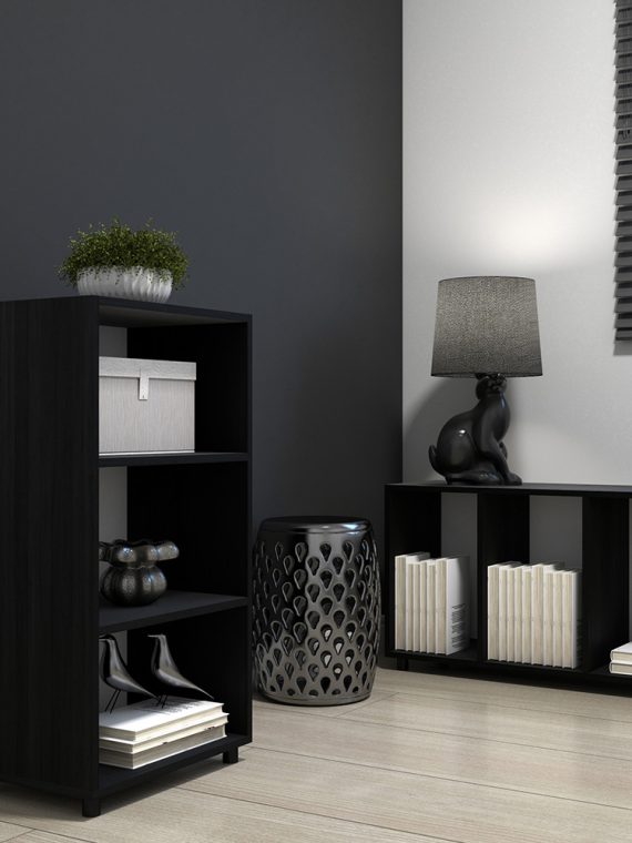 Estante Organizadora Medelin - c/ 03 Nichos Preto