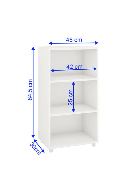 Estante Organizadora Medelin - c/ 03 Nichos Branco