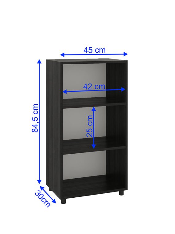 Estante Organizadora Medelin - c/ 03 Nichos Preto