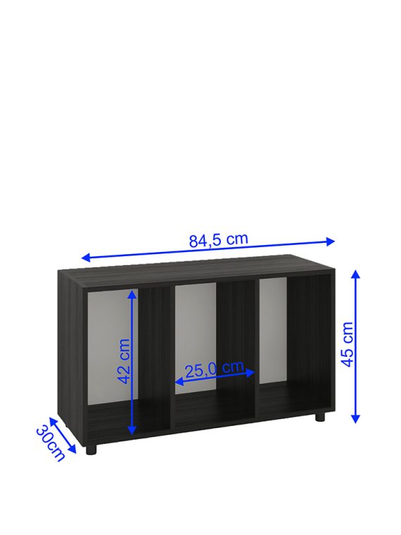 Estante Organizadora Medelin - c/ 03 Nichos Preto
